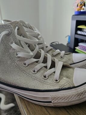 Converse High Top Sneakers Metallic Gold with White